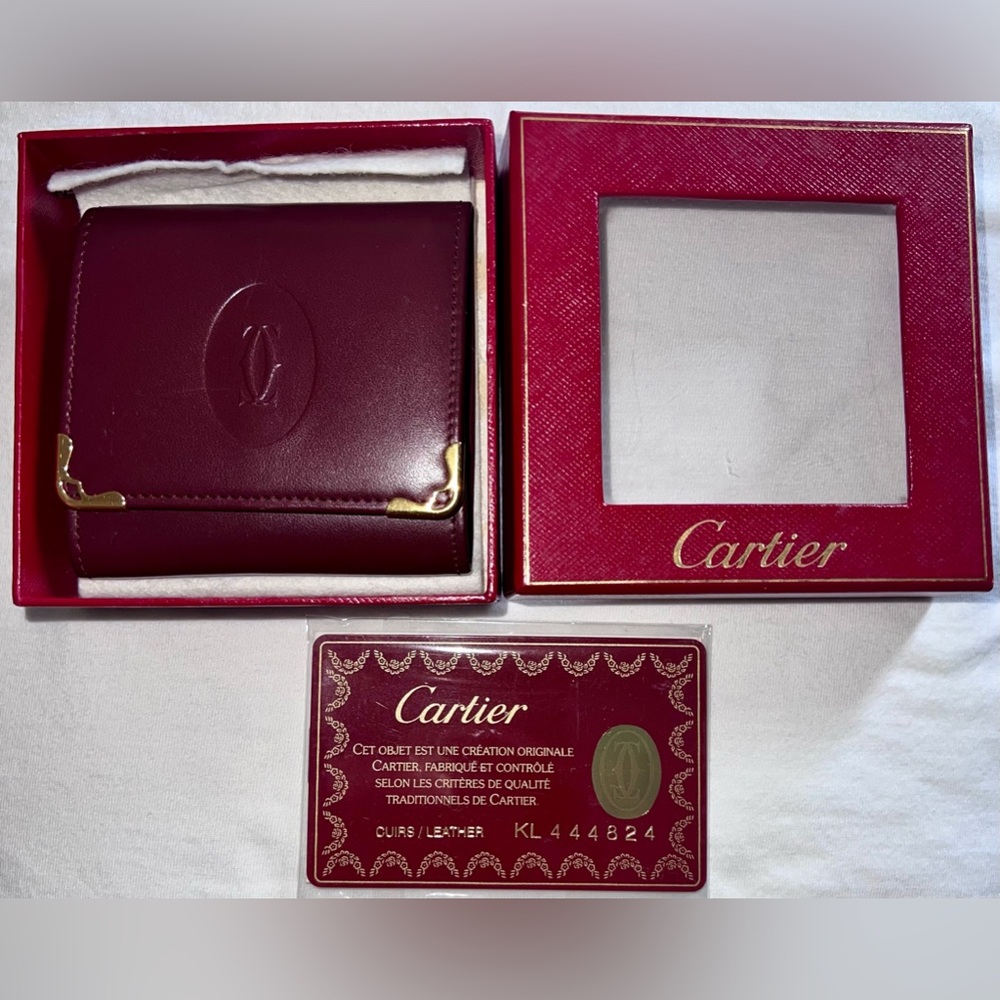 Cartier Bordeaux Leather Coin Pouch